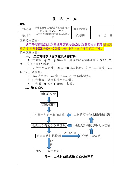 拱顶回填注浆技术交底