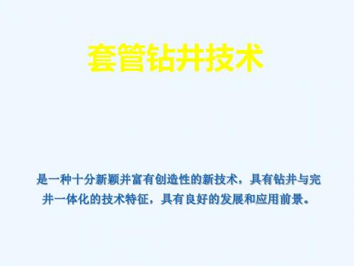 套管钻井技术介绍