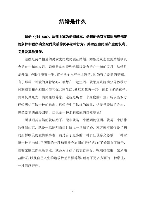 结婚是什么