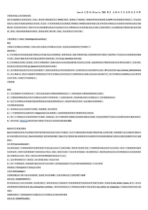 (word完整版)Oracle EBS R12 总帐和子分类账关系详解