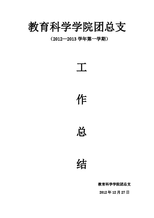 12-13年团总支上学期总结
