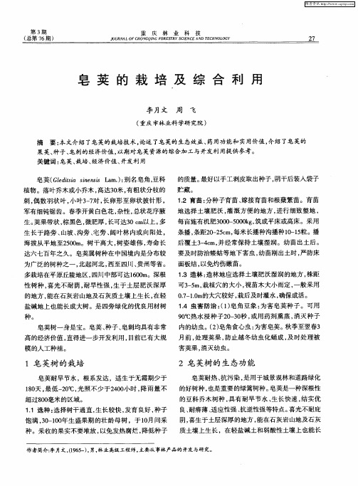 皂荚的栽培及综合利用