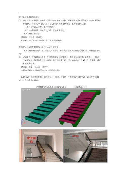 板式楼梯和梁式楼梯
