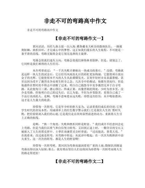 非走不可的弯路高中作文