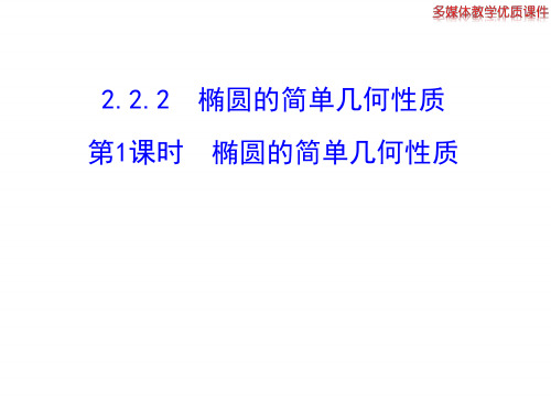 高二数学人教A版选修2-1课件：2.2.2 椭圆的简单几何性质 第1课时 椭圆的简单几何性质