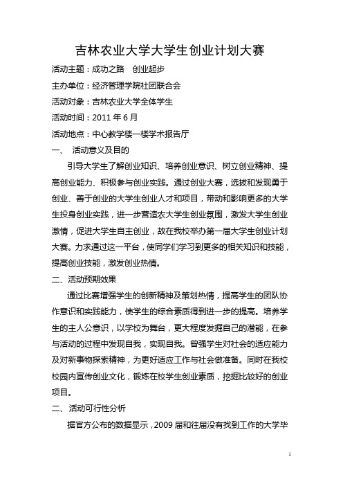 创业大赛策划