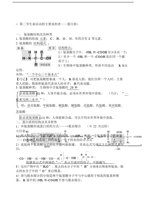 生命活动的主要承担者—蛋白质知识点总结.doc