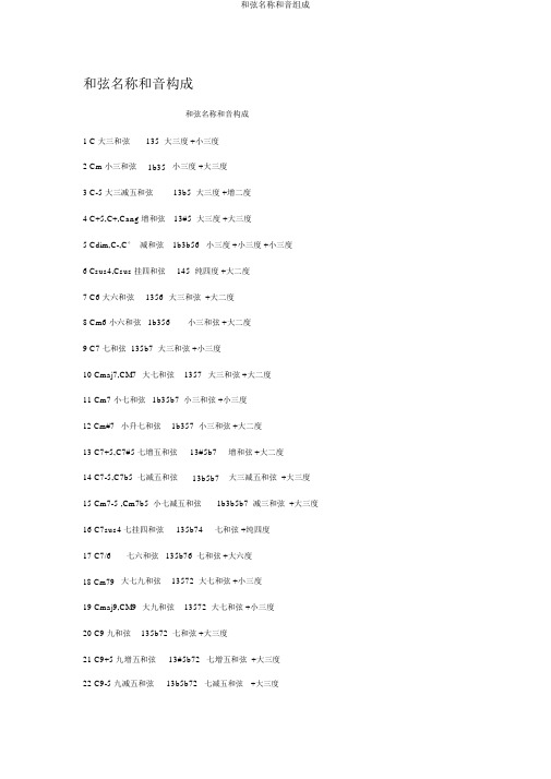 和弦名称和音组成
