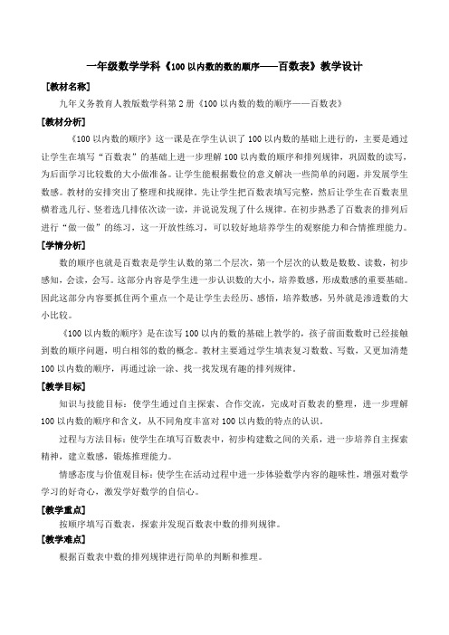 人教版一年级数学下册《.100以内数的认识  数的顺序、比较数的大小》研讨课教案_6