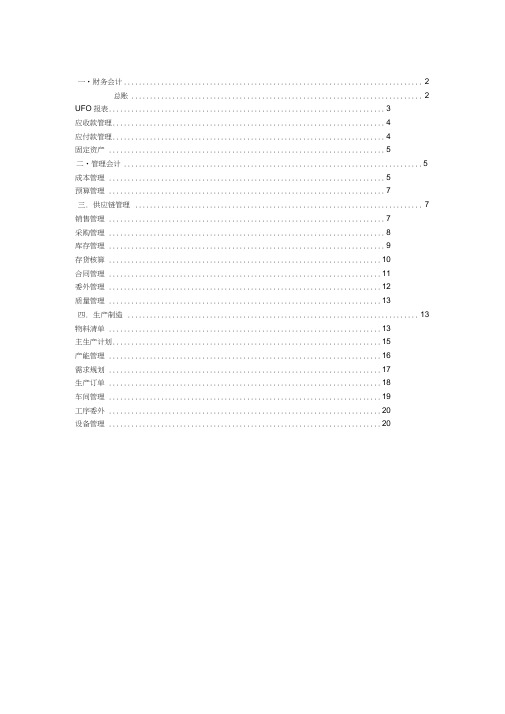 用友U8ERP模块功能介绍