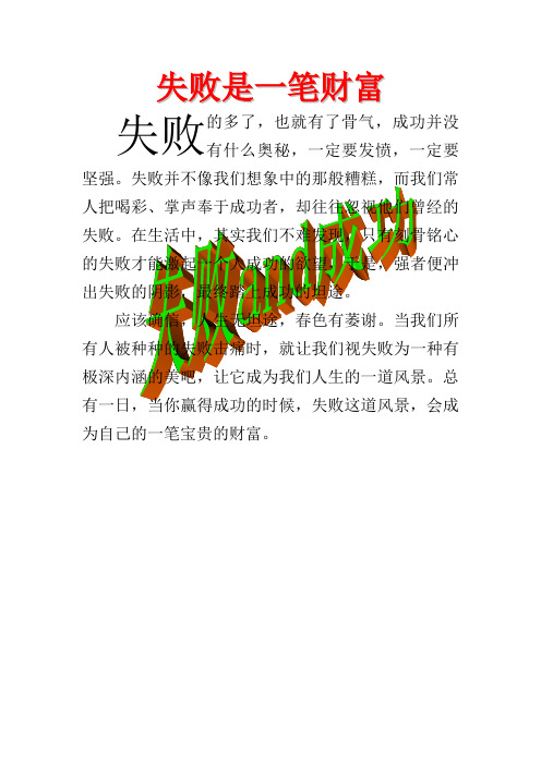 失败是一笔财富