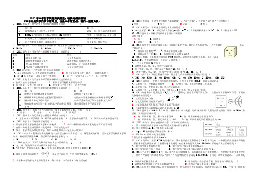 2013年中考物质构成的奥秘