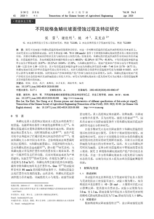 不同规格鱼鳞坑坡面侵蚀过程及特征研究