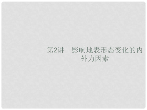 高考地理一轮复习 3.2 影响地表形态变化的内外力因素