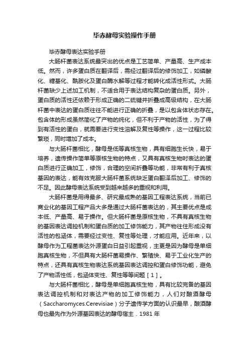 毕赤酵母实验操作手册