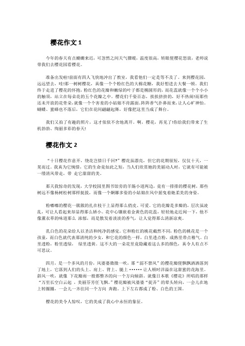 小学作文美丽的樱花心得体会5篇
