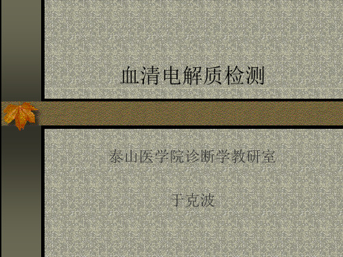 血清电解质检测