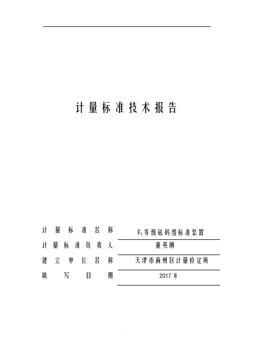 F2等级砝码技术报告