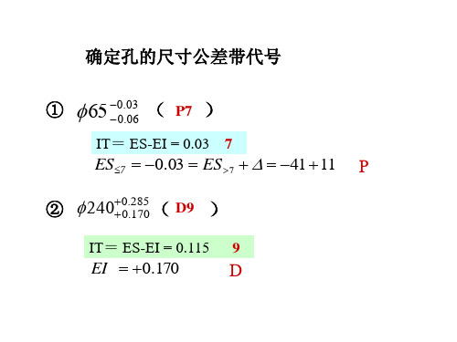 孔、轴极限偏差的计算