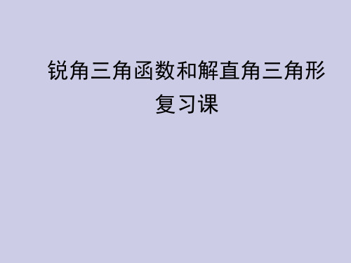 中考数学复习___锐角三角函数和解直角三角形课件