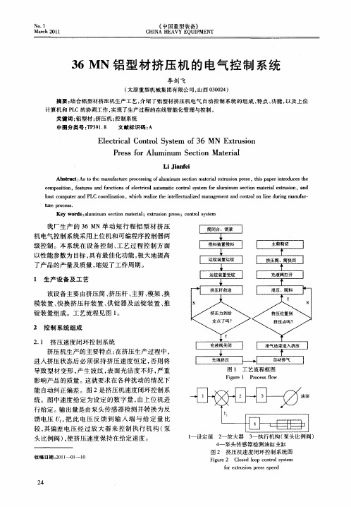 36MN铝型材挤压机的电气控制系统