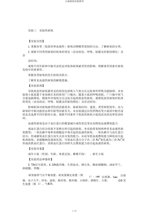 小鼠缺氧实验指导