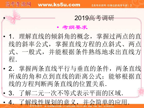 2011-2012年高考总复习一轮名师精讲课件：第32讲直线的方程共60页