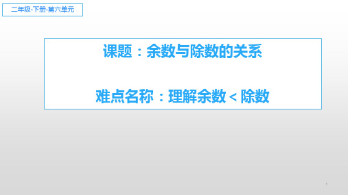 二年级数学下册课件-6 除数和余数的关系3-人教版