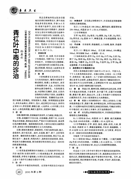 青杠叶中毒的诊治