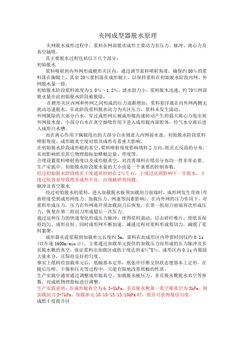夹网成型器脱水原理