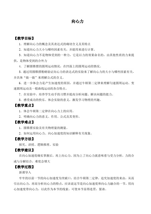 向心力-精品教案