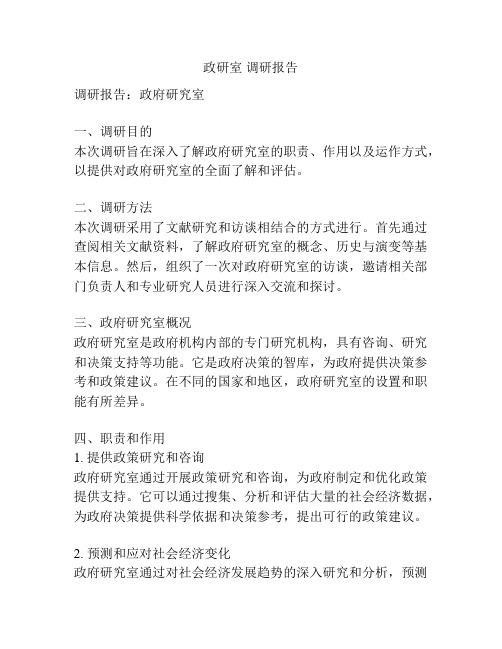 政研室 调研报告