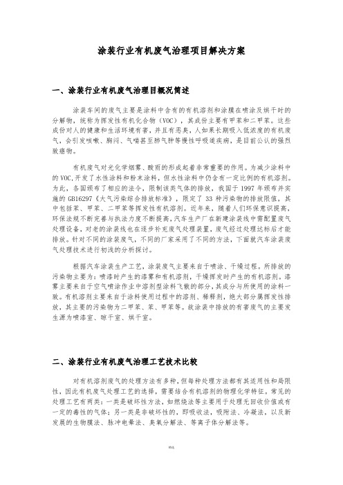 涂装行业废气治理、VOCs治理解决方案