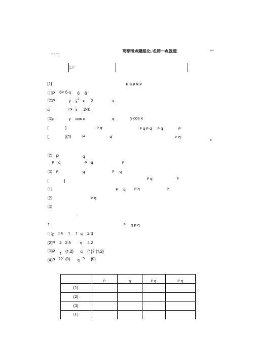 高二数学苏教版选修2-1讲义：第1部分第1章1.2第二课时含逻辑联结词的命题的真假判断Word版含解