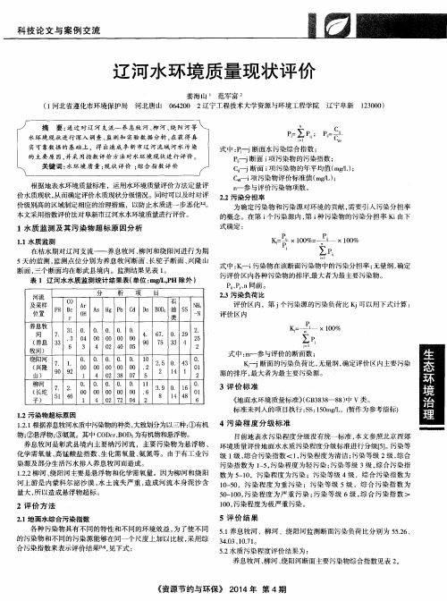 辽河水环境质量现状评价