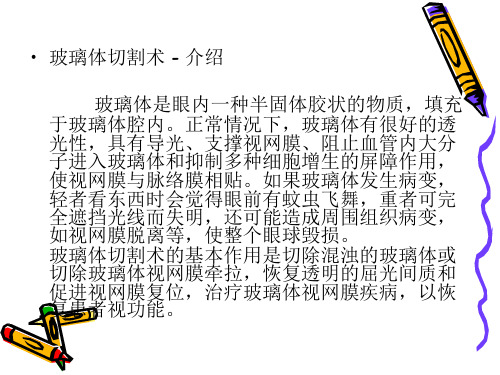 玻璃体切除手术的疾病查房