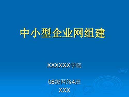 中小型企业网组建精品PPT课件