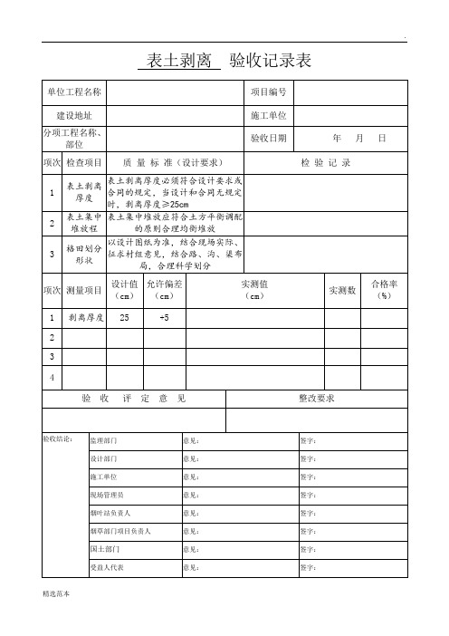 土地平整验收记录表