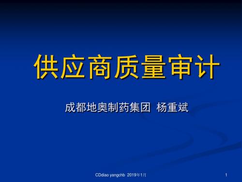 供应商质量审计-PPT精品文档