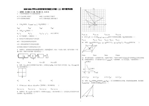 2020-2021学年山东省济南市历城区九年级(上)期中数学试卷含解析