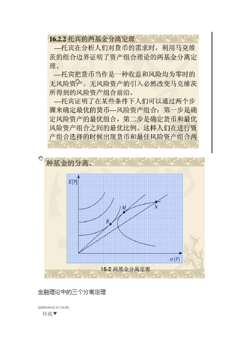 金融学第六章托宾两基金分离定理