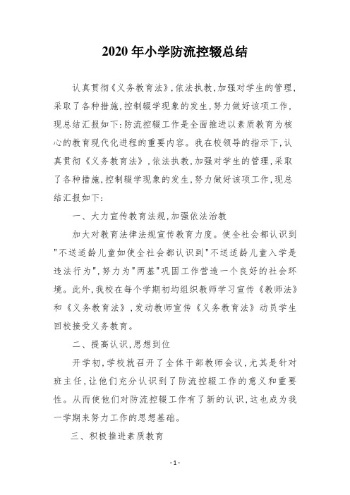 2020年小学防流控辍总结