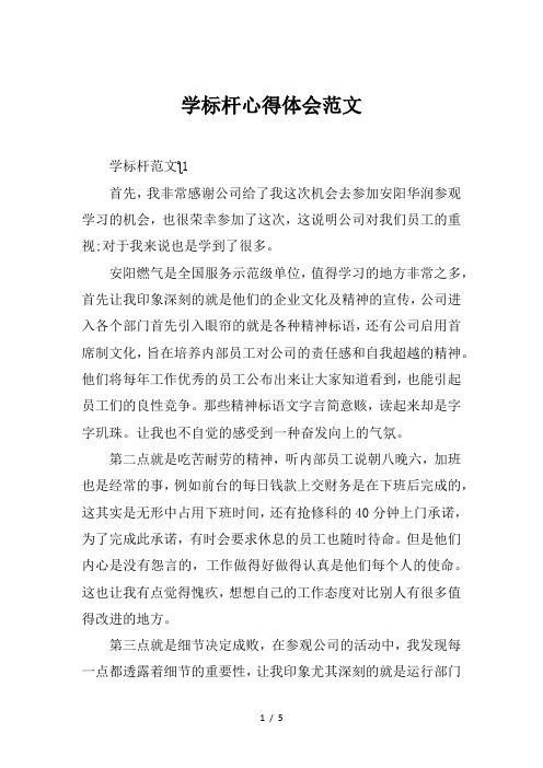 学标杆心得体会范文