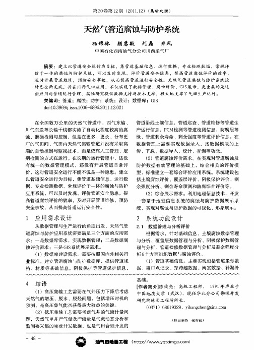 天然气管道腐蚀与防护系统