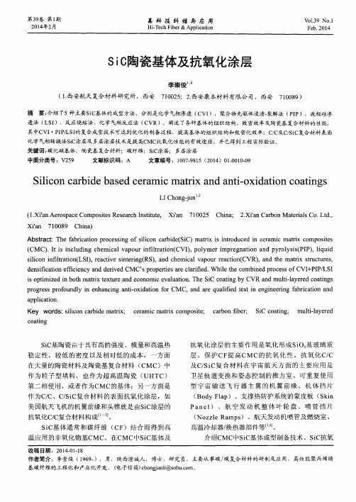 SiC陶瓷基体及抗氧化涂层