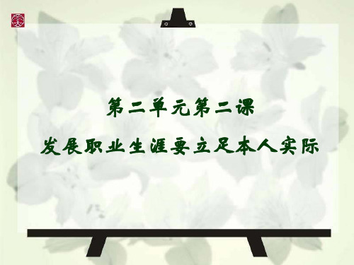 第二单元_第二课发展职业生涯要立足本人实际