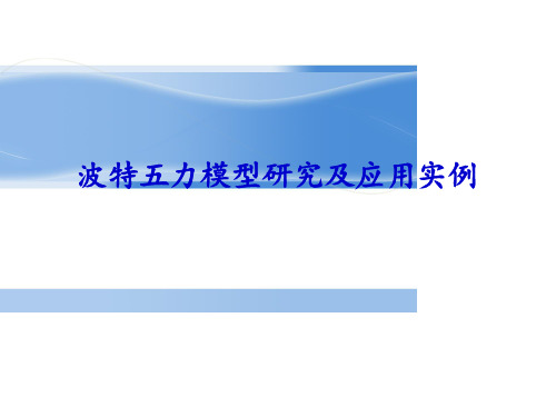 波特五力模型研究及应用实例
