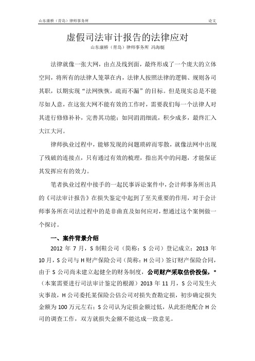 虚假司法审计报告的法律应对