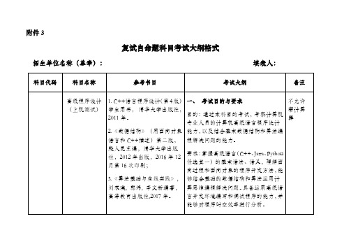 2020年中国矿业大学硕士研究考试大纲复试-高级程序设计(上机测试)考试大纲