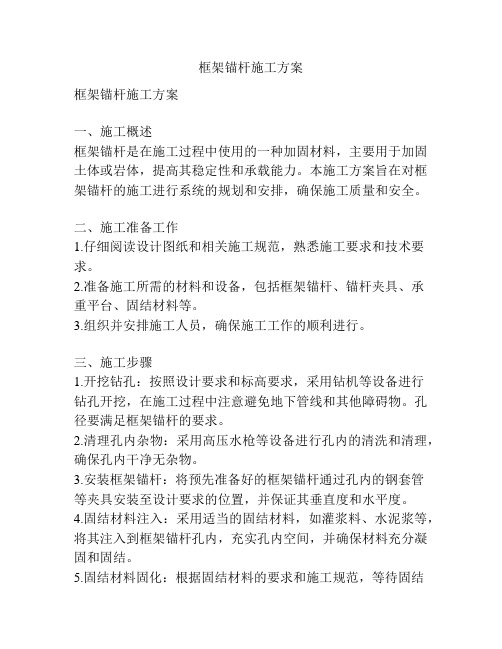 框架锚杆施工方案